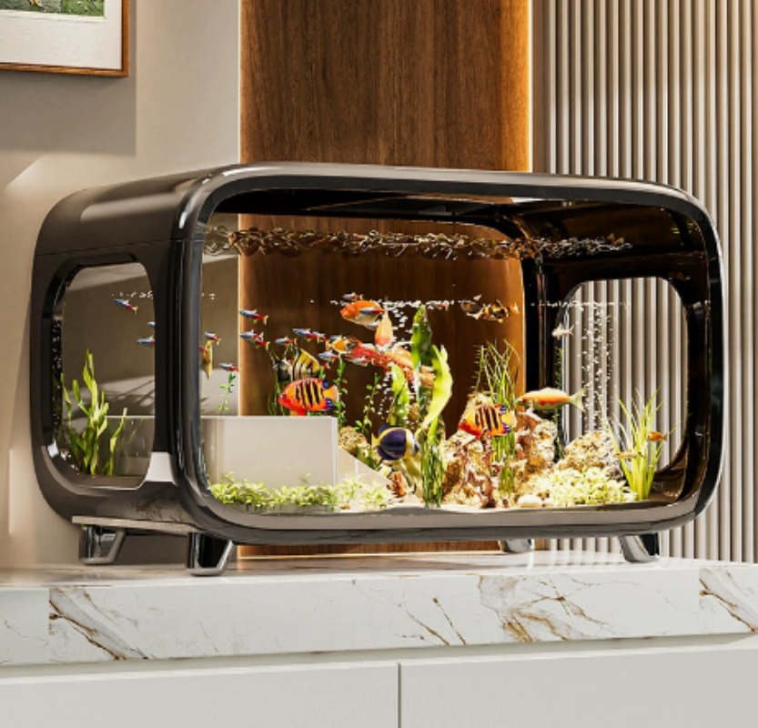 Fish Aquarium Home - Yaratıcı, Şeffaf, Ekolojik Balık Tankı (Kapaklı),