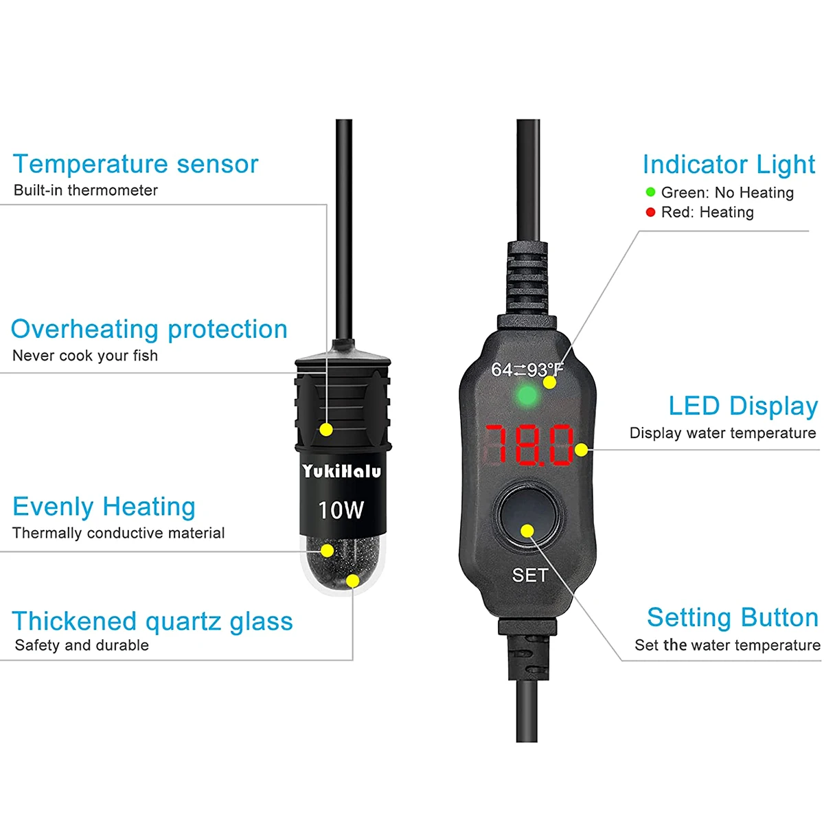 10W Ayarlanabilir Akvaryum Isı - Fish Tank Heater incelemesi ve fiyatı