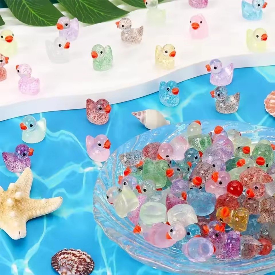 Minyatür reçine ördekler, purp - Aquarium Decor incelemesi ve fiyatı