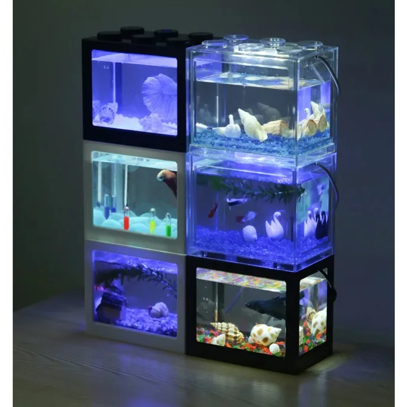 1L USB LED masaüstü Mini akvar - Betta Fish Tank incelemesi ve fiyatı