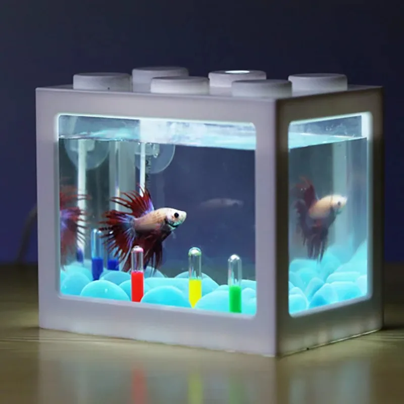 1L USB LED masaüstü Mini akvar - Betta Fish Tank incelemesi ve fiyatı