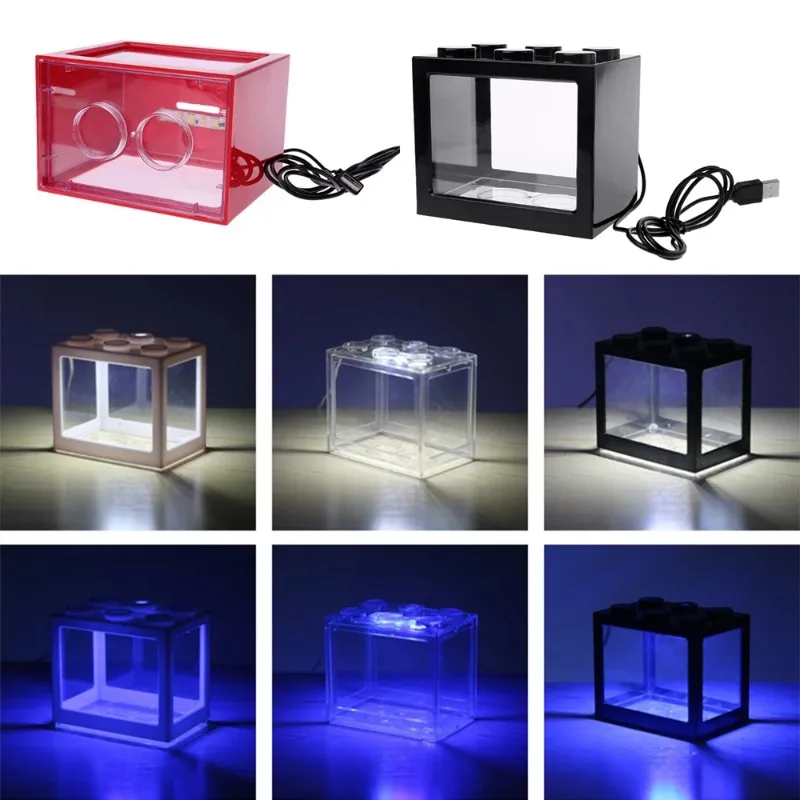 1L USB LED masaüstü Mini akvar - Betta Fish Tank incelemesi ve fiyatı